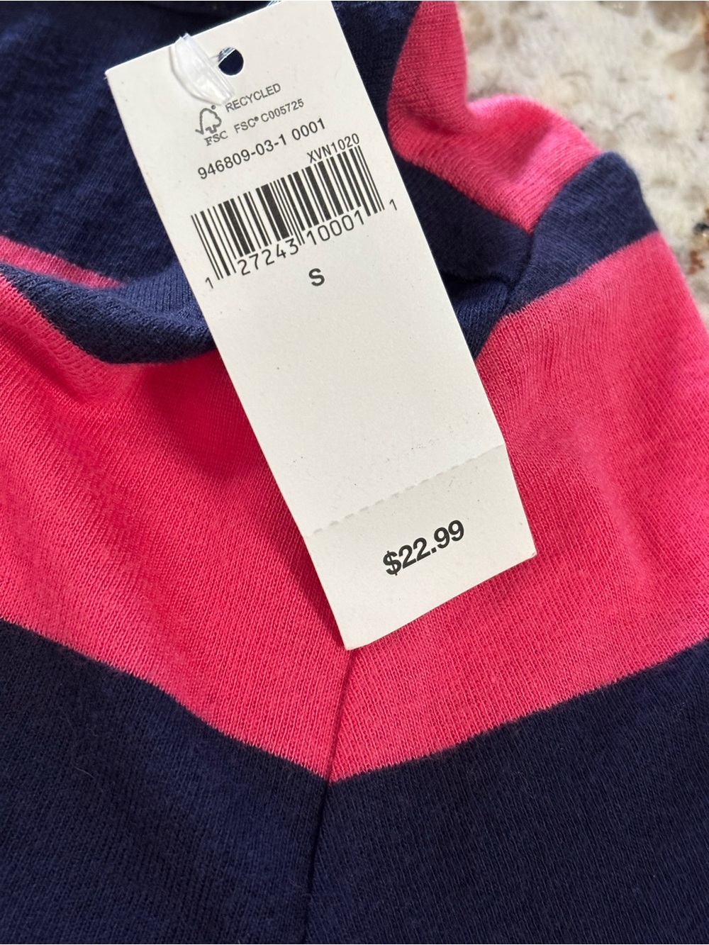 GAP Navy and Hot Pink Striped Boatneck Top - Picture 4 of 4